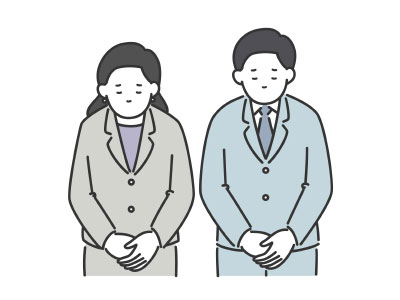 反省する男女のイメージ